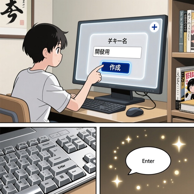 新しいキーを発行する